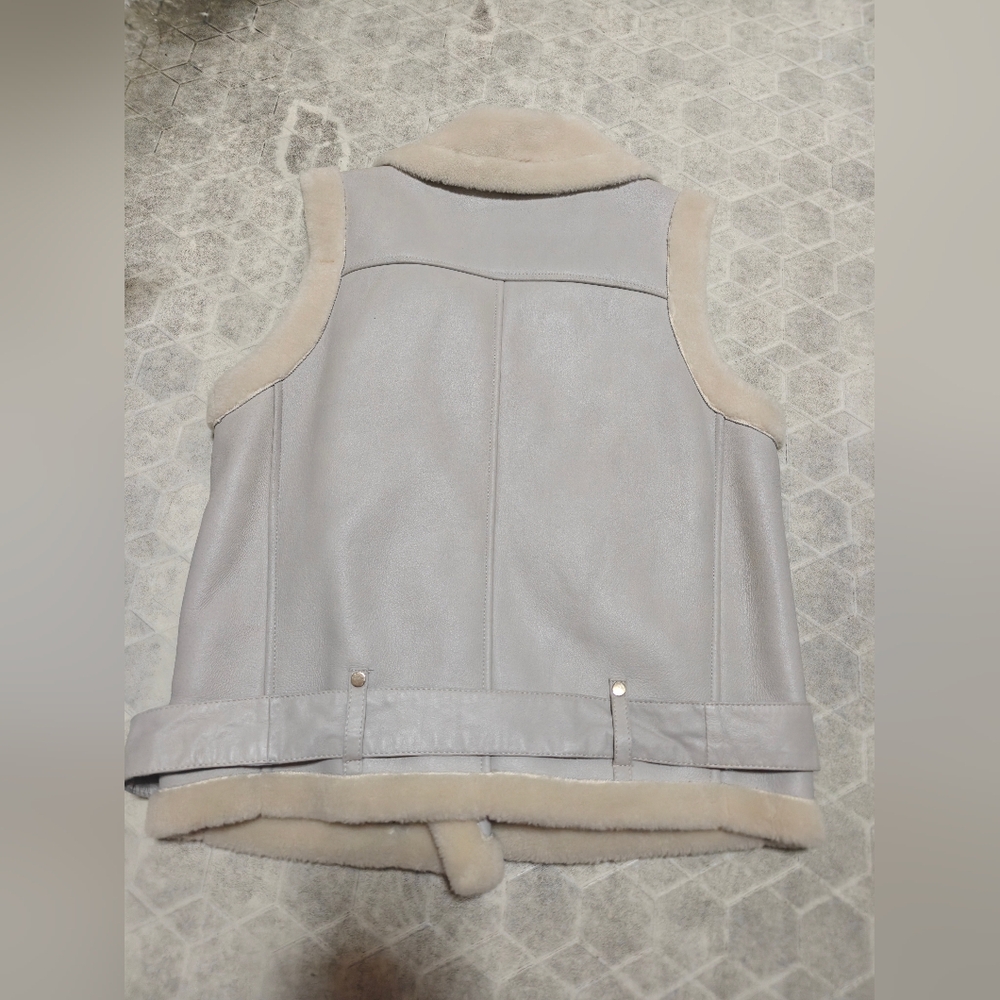 Belle Fare Shearling Fur Moto Vest XS - Picture 4 of 9
